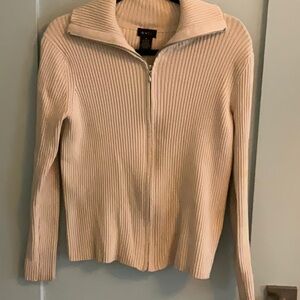 Evie Cream Ribbed Women's Sweater